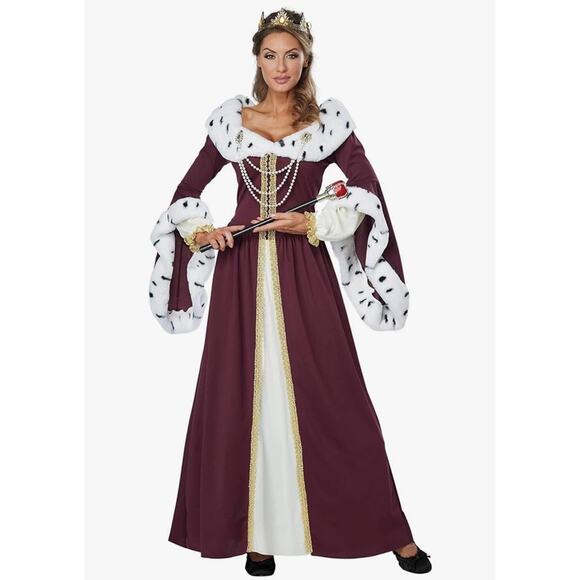 NEW! Royal Storybook Queen Medieval Sz XL Halloween Costume Christmas Mrs Claus - Picture 1 of 15